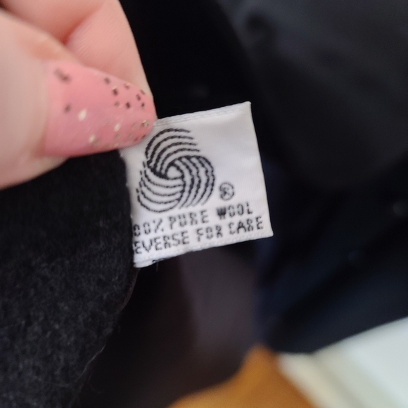 Karen Petites Wool Jacket / Coat Black Size 4 Petite Made in USA - Picture 5 of 6